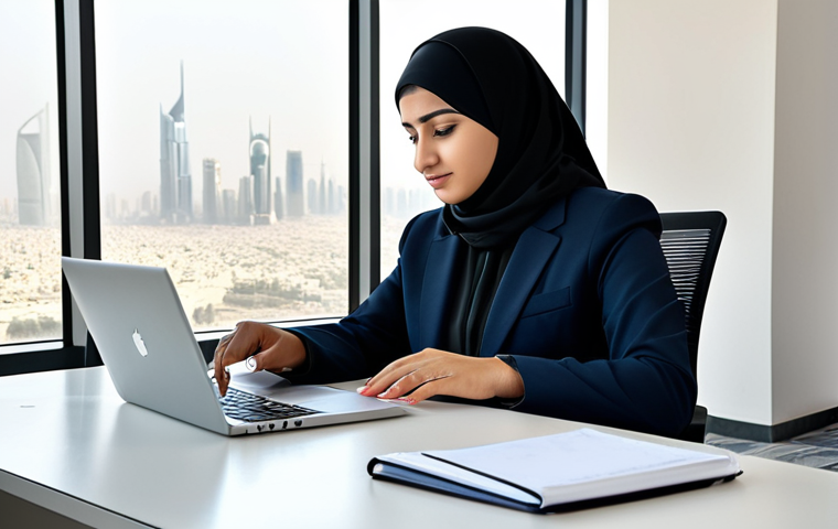 Modern Riyadh Office Scene**

"A professional Arab businesswoman, fully clothed in a stylish, modest business suit, working on a laptop at a clean, modern desk in a bright Riyadh office. Large windows show the city skyline. Natural lighting, realistic, safe for work, appropriate content, professional, perfect anatomy, correct proportions, well-formed hands."

**