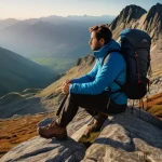 산악구조보험 활용법 - **Mountain Hiker's Serenity:**
    A breathtaking panoramic view of a vast, majestic mountain range ...