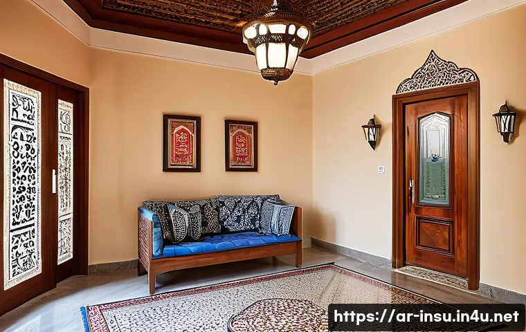 화재보험 가입 조건 - A modern residential home in an urban Arabic neighborhood, featuring visible smoke detectors and fir...